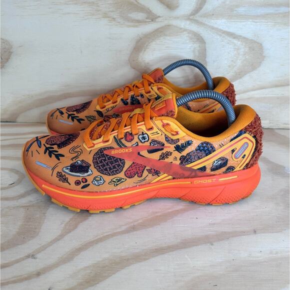 Brooks Ghost 14 Turkey Trot Thanksgiving Running Orange Women's 9(B)-1203561B832 - Picture 3 of 9